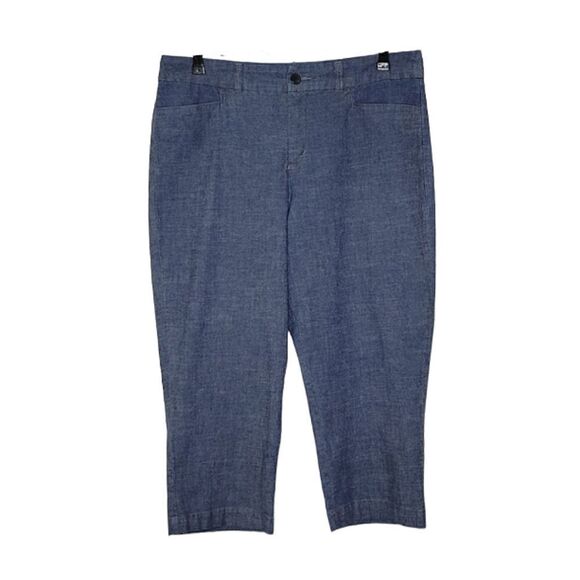 Croft&Barrow Blue Classic Fit Stretch Cotton Capri Pants Size 12 - Picture 1 of 8